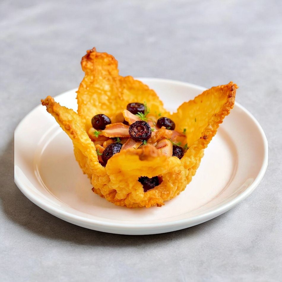 Canastita panceta y ciruela