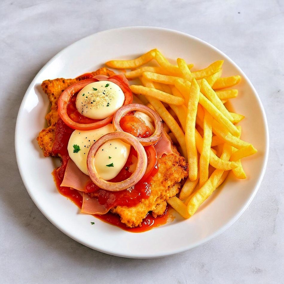 Milanesa capri con papas